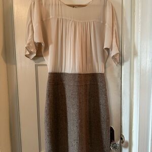 LOFT Cream Sheath Dress with Flutter Sleeves